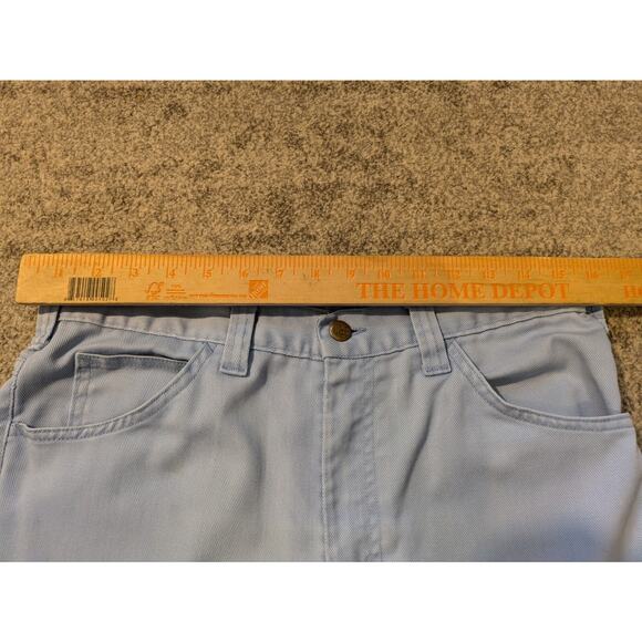 Vintage 1970s Baby Powder Blue Lee Pants 32x28 Distressed, Made In USA - Picture 16 of 16